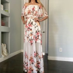 White House Black Market Floral Off Shoulder Maxi